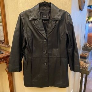Vintage JLC NEW YORK Women Black Leather Y2K Leather Jacket Size Large
